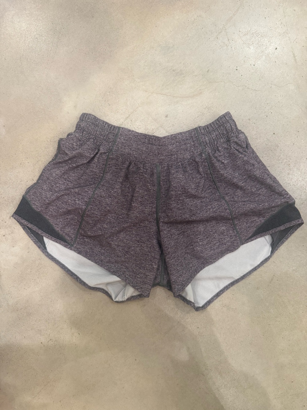 Lululemon Heathered Gray Hotty Hot Athletic Shorts. Size 6. 4” inseam.